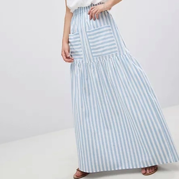 ASOS Dresses & Skirts - ASOS DESIGN cotton maxi skirt with pockets stripe